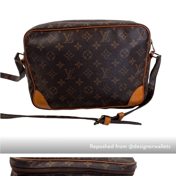 Authentic Louis Vuitton Shoulder Bag Nile Brown Monogram Used LV Handbag Vintage - Picture 14 of 14